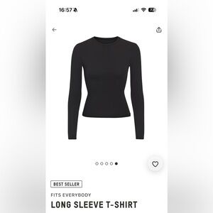 SKIMS Cream Fits Everybody Long Sleeve Tee